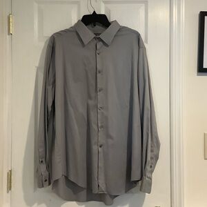 VAN HEUSEN FLEX Men’s Gray Slim Fit Stretch Button Down Career Dress Shirt 2XL